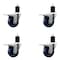 Service Caster 3.5'' Solid Poly Swivel 1-3/4'' Expanding Stem Caster Set Total Lock Brake, 4PK SCC-EXTTL20S3514-SPUS-134-4 - alternate 1